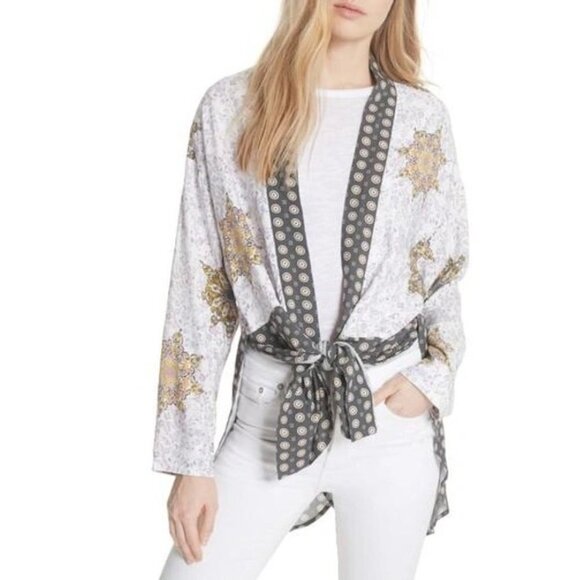 New Free People Forget me not short sleeve oversized kimono  P5477 - Picture 1 of 12